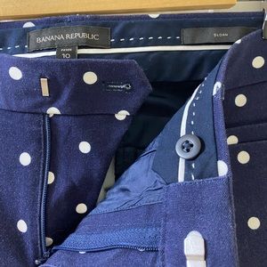 Banana Republic Navy Polka Dot Pants